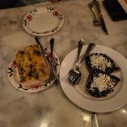 Photo of Bar La Grassa - Minneapolis, MN, United States. Focaccia, Charred Red Onion and Goat Cheese Bruschetta
