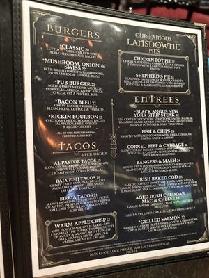 Menu photo 2 The Lansdowne Pub Uncasville, CT
