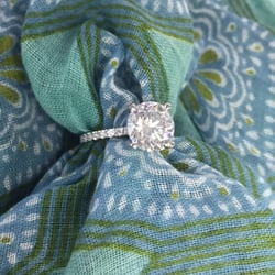 Los Angeles Diamond Factory - 2ct round diamond in a 4 prong pave diamond mounting.