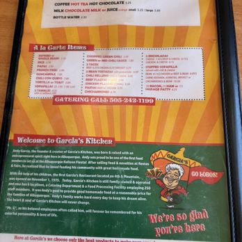 Garcia's Kitchen - Menu - New Mexican Cuisine Near Me - Albuquerque, New Mexico