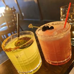 1801 Tavern - Blueberry Coconut Margarita and then a Jalapeno one!