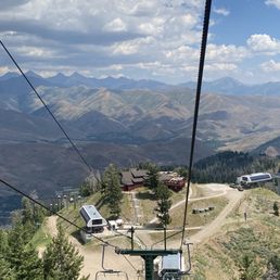 Looking down on the restaurant from the ski lift.