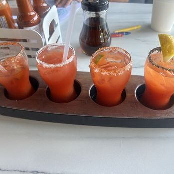 Broken Yolk Cafe - Bloody Mary flight - Breakfast & Brunch Near Me - McKinney, Texas
