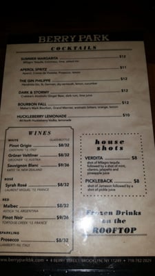Menu photo 8 Berry Park Brooklyn, NY
