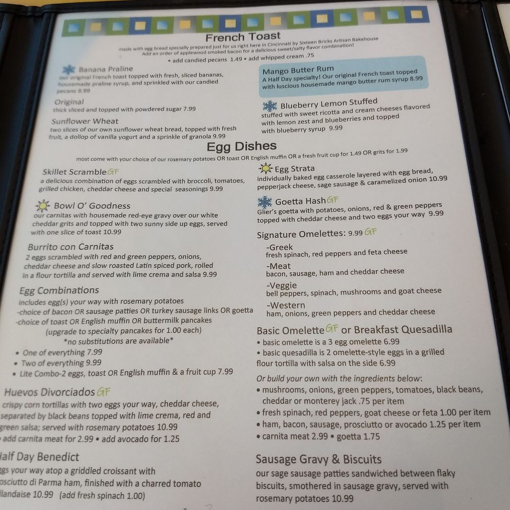 Half Day Cafe - Menu - Breakfast & Brunch Near Me - Mason, Ohio
