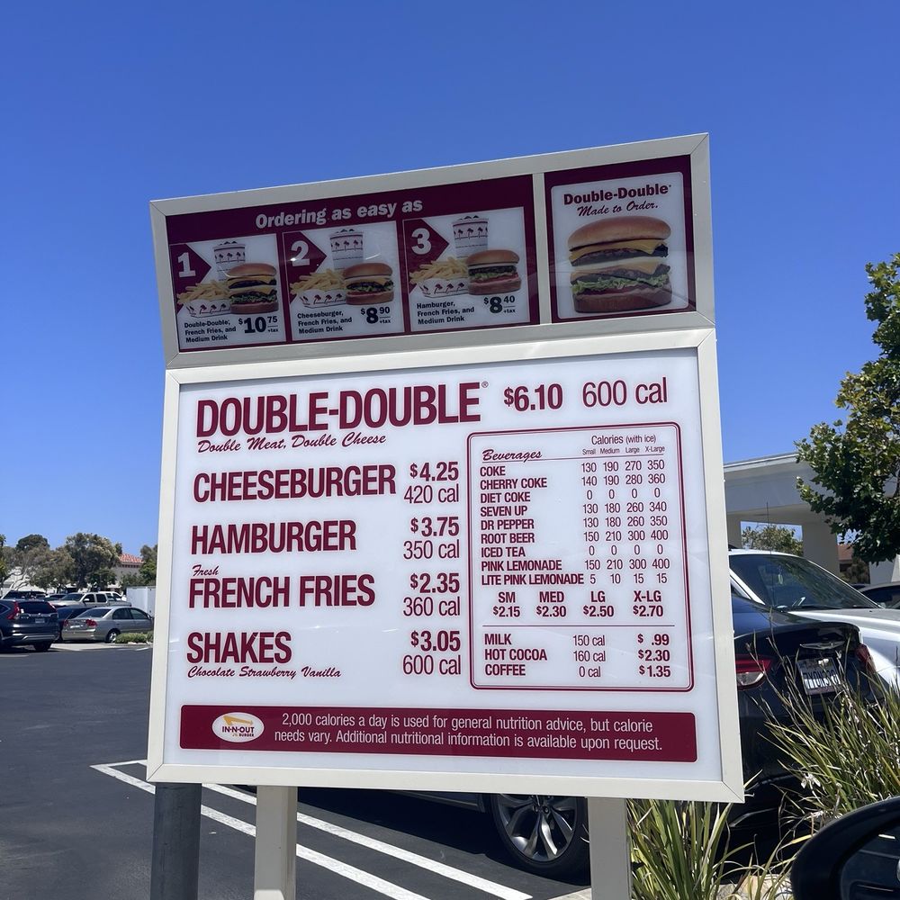 Menu as of June 2025