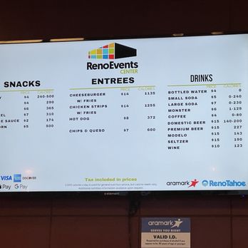 Reno Events Center - 3/17/24 Menu - Music Venues Near Me - Reno, Nevada