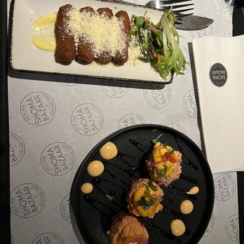 Shoma Bazaar - Chorizo croquetas and crispy tuna from Doce - Breakfast & Brunch Near Me - Doral, Florida