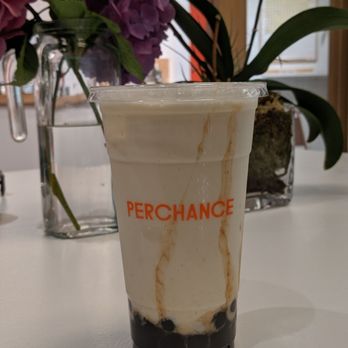 Perchance - Jasmine milk tea with pearls - Coffee & Tea Near Me - Vancouver, British Columbia