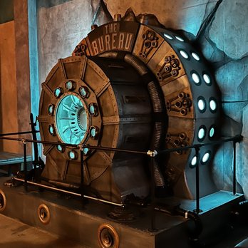 The Bureau Escape Rooms - a large mechanical clock - Escape Games Near Me - Orlando, Florida