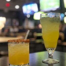 Margarita with tajin, and a mocktail