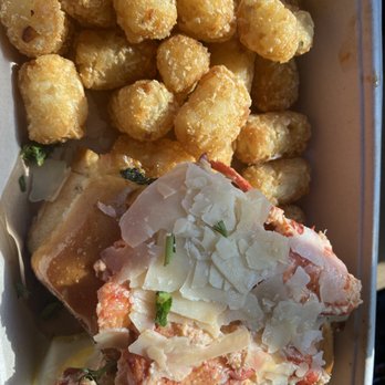 Brown Bag Seafood - Lobster roll and tater tots. - Seafood Near Me - Chicago, Illinois Brown Bag Seafood - Lobster roll and tater tots. - Seafood Near Me - Chicago, Illinois