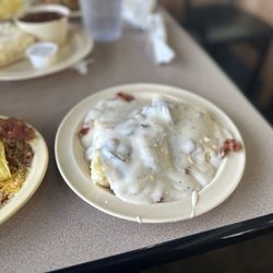 Good Gravy! Diner - Bacon mushroom gravy on biscuits