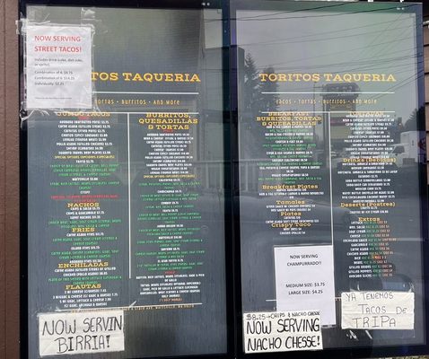 Menu photo 2 Toritos Taqueria Marysville, WA Menu photo 2 Toritos Taqueria Marysville, WA