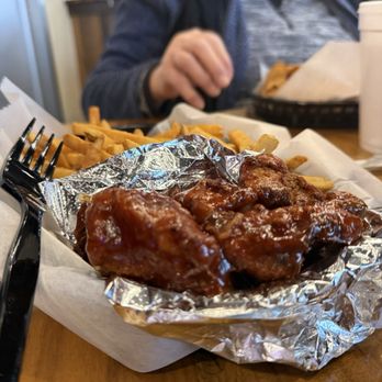 Wing Doozy - Honey BBQ boneless wings with salted fries. - Chicken Wings Near Me - Hudsonville, Michigan Wing Doozy - Honey BBQ boneless wings with salted fries. - Chicken Wings Near Me - Hudsonville, Michigan
