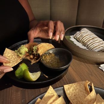 Cantina Rosa - My friends chicken taco  & chicken tamale... she said they were very good - Mexican Near Me - Chicago, Illinois