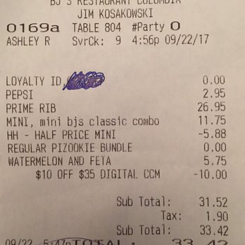 BJ's Restaurant & Brewhouse - Found $10 coupon on BJ's website. They offer various coupon offers occasionally. Be sure to check before you head out for your next visit. - New American Near Me - Columbia, Maryland BJ's Restaurant & Brewhouse - Found $10 coupon on BJ's website. They offer various coupon offers occasionally. Be sure to check before you head out for your next visit. - New American Near Me - Columbia, Maryland