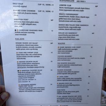 Mariposa - Menu - New American Near Me - Honolulu, Hawaii Mariposa - Menu - New American Near Me - Honolulu, Hawaii