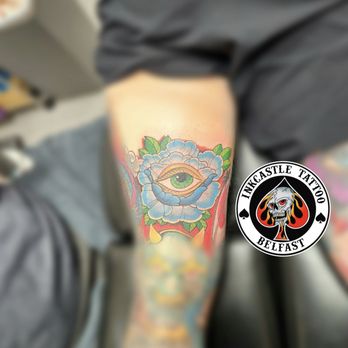 Inkcastle Tattoo Studio - Rose and eye - Tattoo Near Me - Belfast, BFS