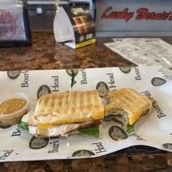 Lucky Bernie's -  Huntley - Turkey sandwich heated. Yum!