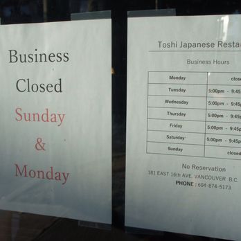Toshi Sushi - Hours - Sushi Bars Near Me - Vancouver, British Columbia