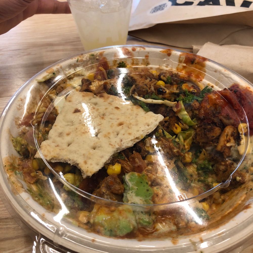 CAVA - This looks messy but that's because I tore it up. - Salad Near Me - Denver, Colorado CAVA - This looks messy but that's because I tore it up. - Salad Near Me - Denver, Colorado