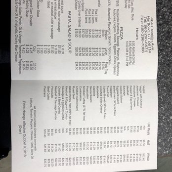 Franklin Giant Grinders - Menu - Pizza Near Me - Hartford, Connecticut