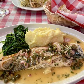 Brasserie Le Bouchon Restaurants - Fish special: Trout with capers and shallots in a lemon sauce. The potatoes were perfect. Delicious! - French Near Me - Cold Spring, New York