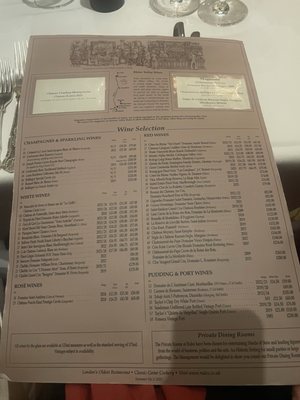 Menu photo 5 Rules London, XGL Menu photo 5 Rules London, XGL