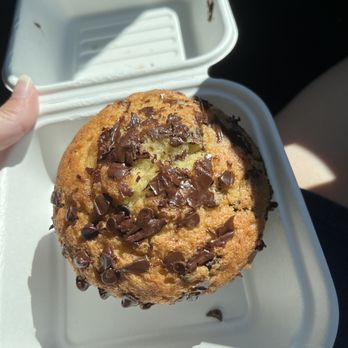 Café Dulce - Chocolate chip muffin (warmed up and melty!) - Coffee & Tea Near Me - Augusta, Georgia