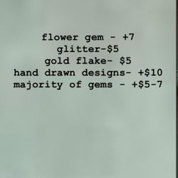 Inspirationz Nails - Pricing of designs and gems
