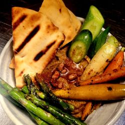 Samara Southern Creations - Blackeyed Pea Hummus with Roasted Veggies and Grilled Flatbread