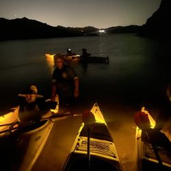 Evolution Expeditions - Lights on the kayak for the night time paddle back.