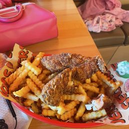 Chicken tenders and fries. Chicken tenders and fries.