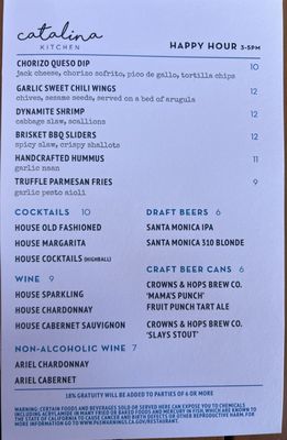 Menu photo 6 catalina kitchen Rancho Palos Verdes, CA