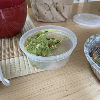 El Gato Cantina - Horrible order of guacamole. Half the size of the normal container and this container is half full. 25% of normal order?! - Mexican Near Me - Essex, Vermont El Gato Cantina - Horrible order of guacamole. Half the size of the normal container and this container is half full. 25% of normal order?! - Mexican Near Me - Essex, Vermont