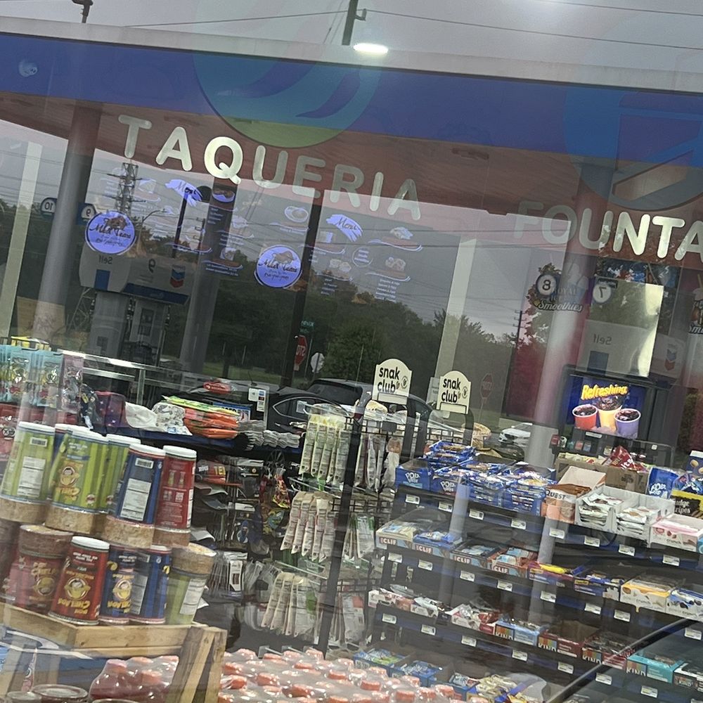 Inside the gas station.