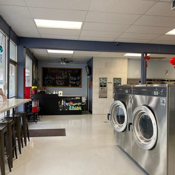 Bubbles Coin Op - Jan 2023 - window bar counter with seating - Display case with inventory for sale - Laundromat Near Me - South El Monte, California Bubbles Coin Op - Jan 2023 - window bar counter with seating - Display case with inventory for sale - Laundromat Near Me - South El Monte, California
