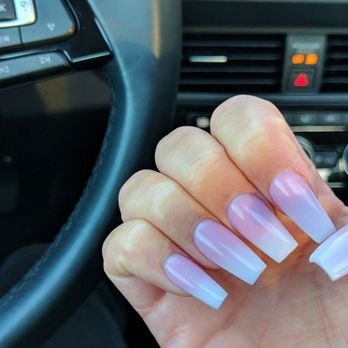 Venus Spa Nails - Ombre pink and white powder (new set) - Nail Salons Near Me - Valparaiso, Indiana
