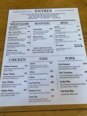 Menu photo 1 Ted's Range Road Diner Meaford, ON