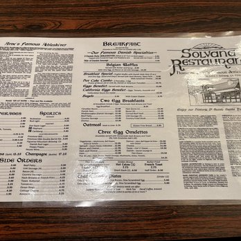 Solvang Restaurant - Menu. - Scandinavian Near Me - Solvang, California