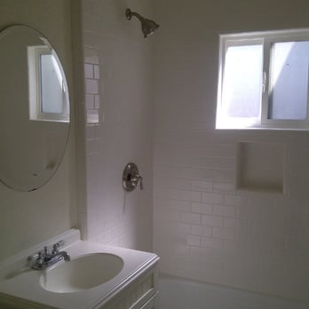 Left Coast Tile & Stone - Subway tile in the bathroom with new niche - General Contractors Near Me Left Coast Tile & Stone - Subway tile in the bathroom with new niche - General Contractors Near Me