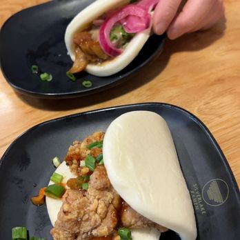 Silverlake Ramen - Pork Belly (1 pc) and Spicy Chicken Bun - Ramen Near Me - Porter Ranch, California Silverlake Ramen - Pork Belly (1 pc) and Spicy Chicken Bun - Ramen Near Me - Porter Ranch, California