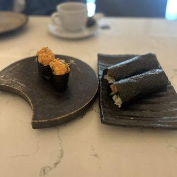 Aburi Sushi - Seared Toro Hand Roll Spicy Chopped Scallop - Sushi Bars Near Me - Houston, Texas Aburi Sushi - Seared Toro Hand Roll Spicy Chopped Scallop - Sushi Bars Near Me - Houston, Texas