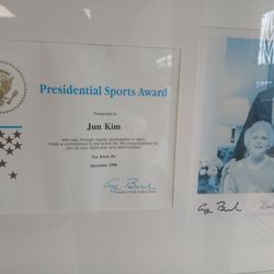 Jun Kim's Martial Arts Center - The presidential award to master Kim Jun