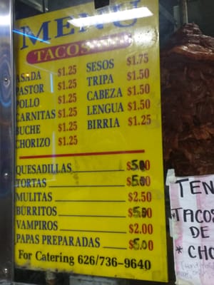 Menu photo 2 Tacos El Compa La Puente, CA