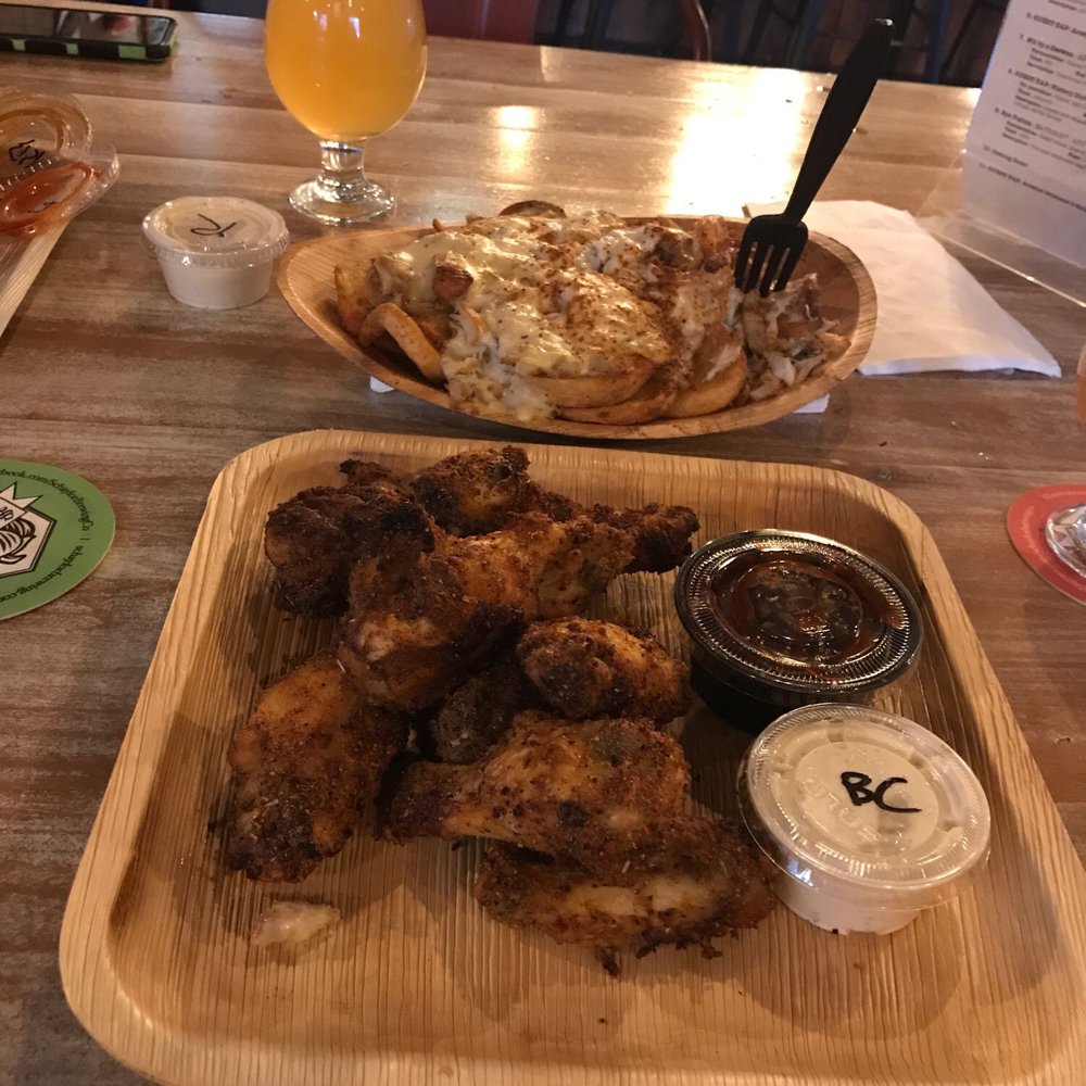 Schaylor Brewing - Wings and sidewinder crab fries. - Breweries Near Me - Reading, Pennsylvania