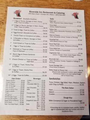 Menu photo 3 Riverside Inn Restaurant Presque Isle, ME Menu photo 3 Riverside Inn Restaurant Presque Isle, ME