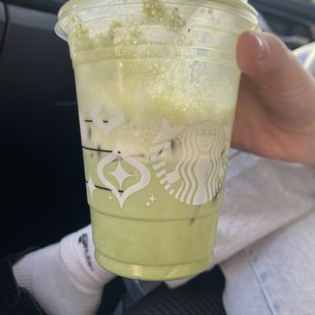 Starbucks - iced matcha with sweet cream cold foam - Coffee & Tea Near Me - Riverdale, Utah