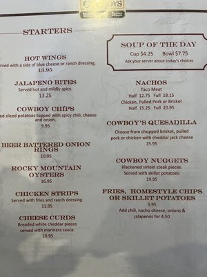 Menu photo 3 Cowboys Huntley, MT Menu photo 3 Cowboys Huntley, MT
